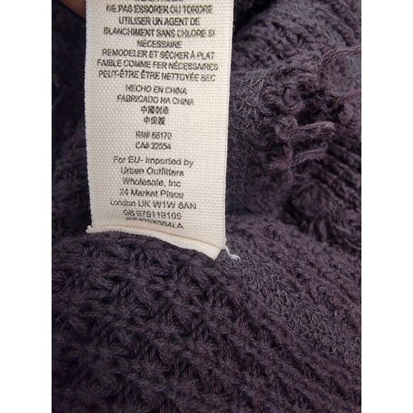 Free People Thermal Top XS Moonshine Cold Shoulder Sweater Grunge Distressed Hem - Picture 9 of 9